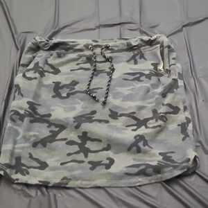 Sundry Gray and Black Camouflage Top